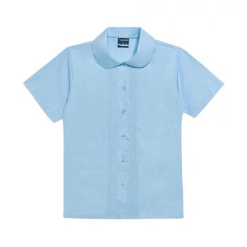 Girls Short Sleeve Pin Tuck School Blouse