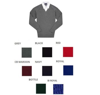 V-Neck Cotton Blend Pullover